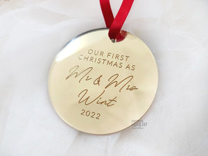 Mr & Mrs First Christmas ornament