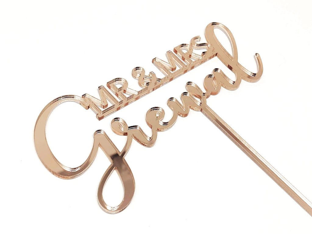 Custom Mr and Mrs Wedding Cake Topper