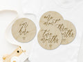 Elegant Script Wooden Baby Milestones