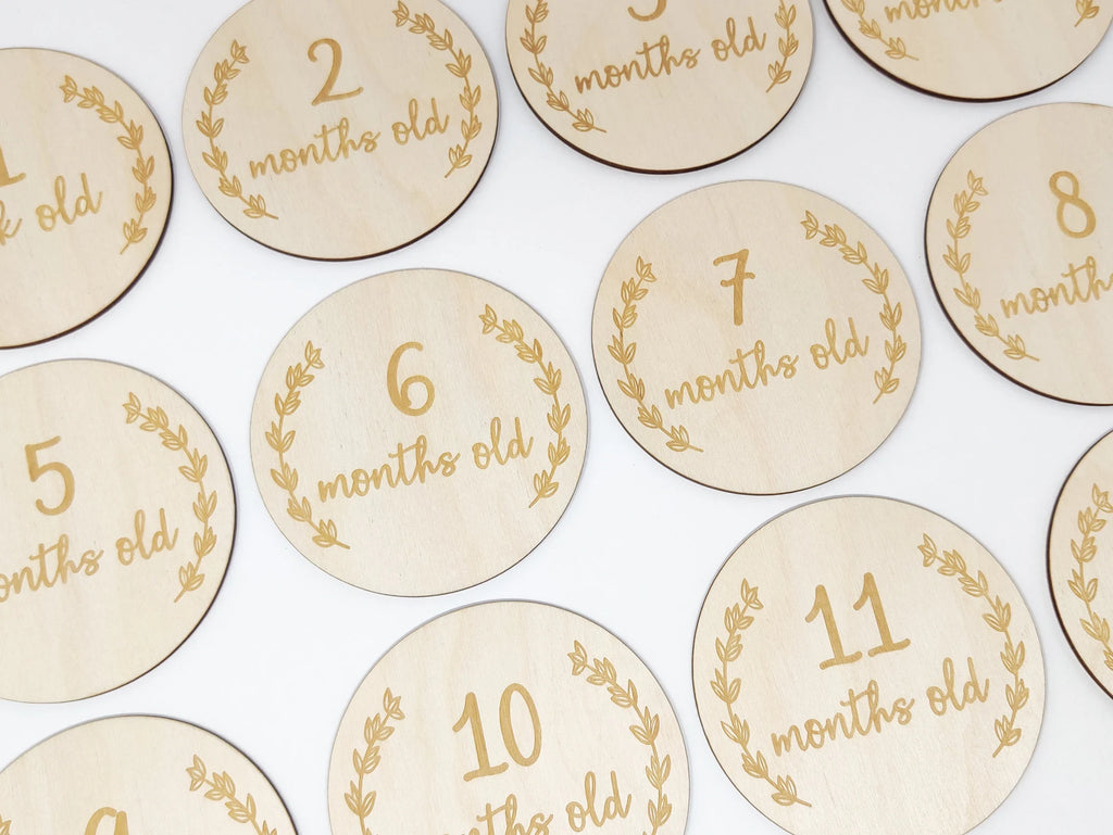 Leaves Wooden Baby Milestones