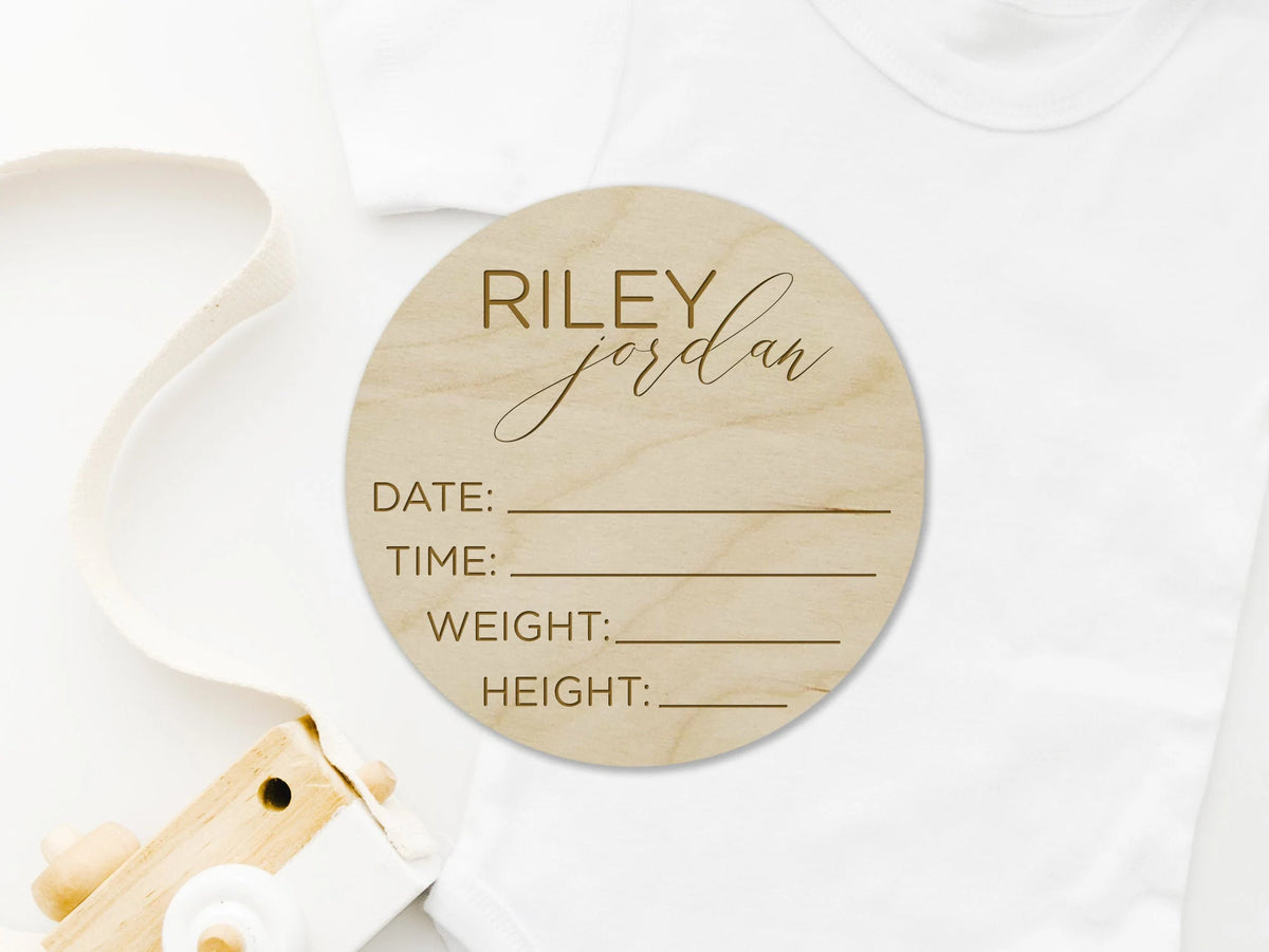 Personalized New Baby Arrival Plaque Sign