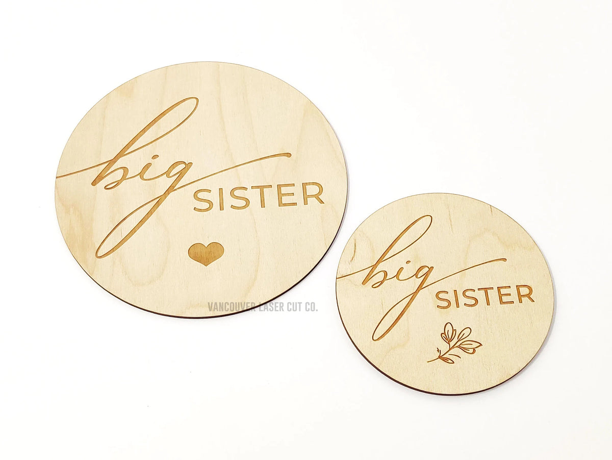 Big Sister Announcement Wooden Engraved Plaque