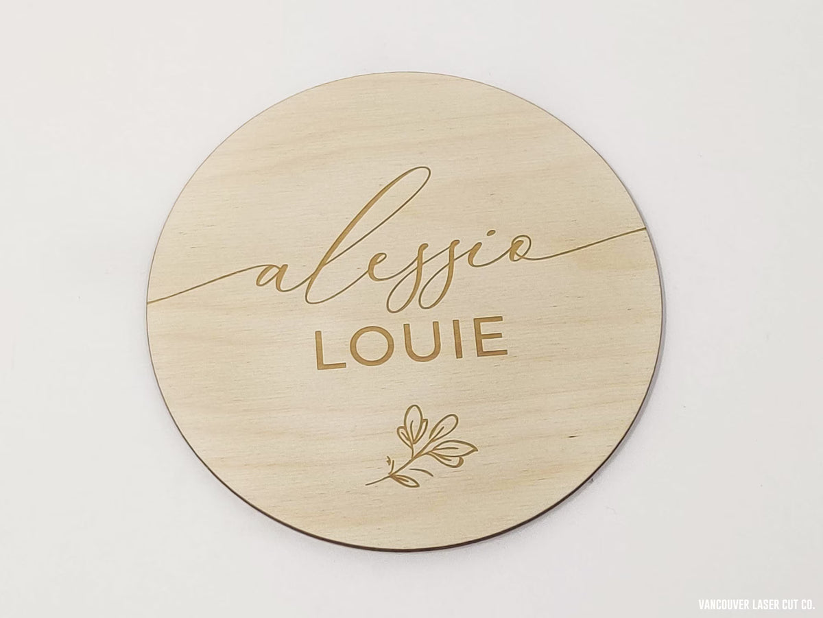 Custom Wooden Flower Baby Name Plaque