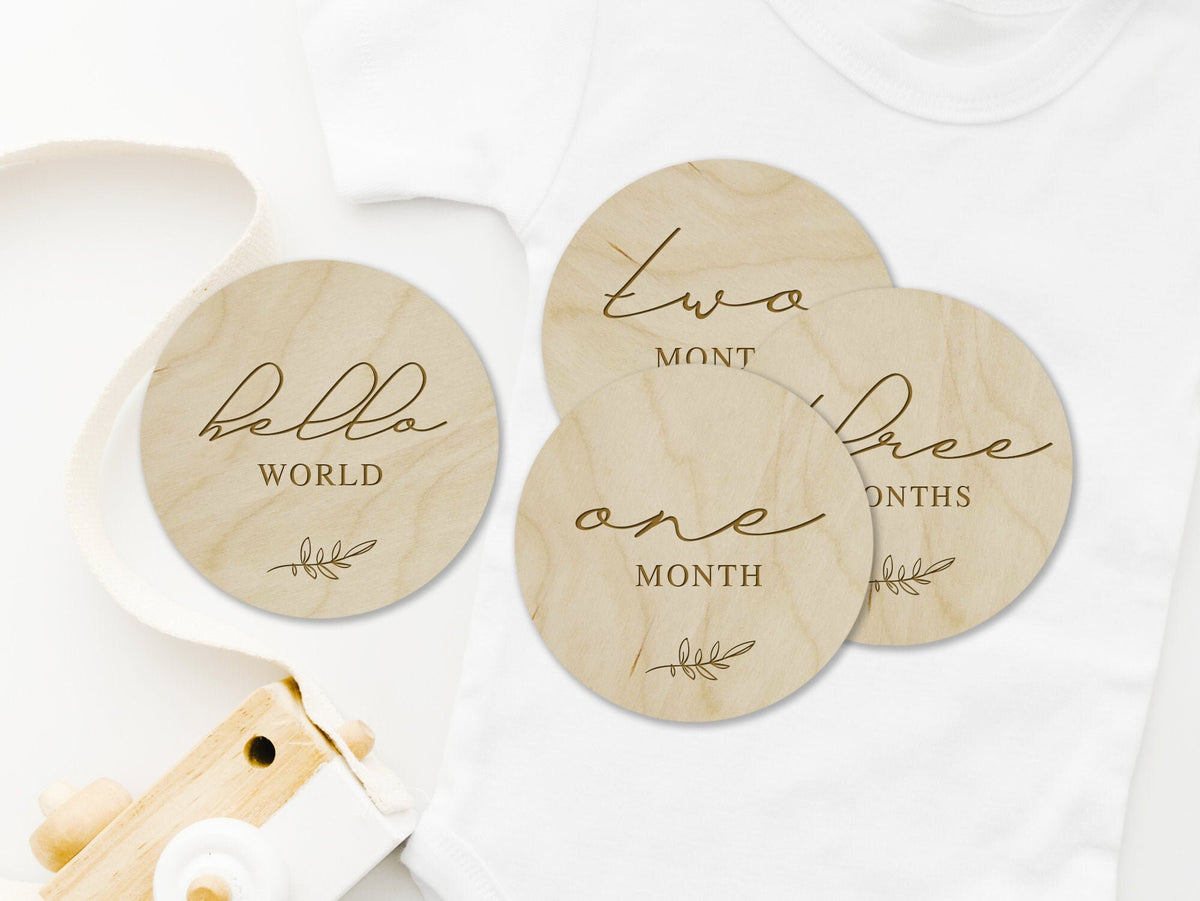 Elegant Wooden Baby Milestones