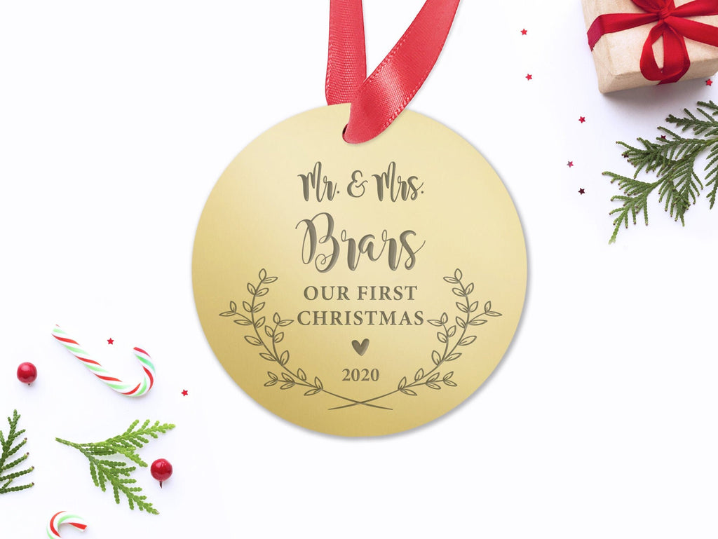 Custom Mr & Mrs Christmas Ornament
