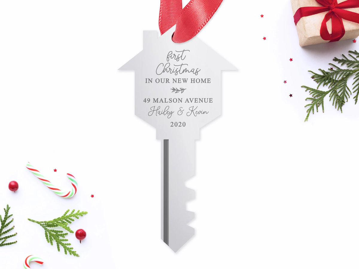 Custom First Home Key Christmas Ornament