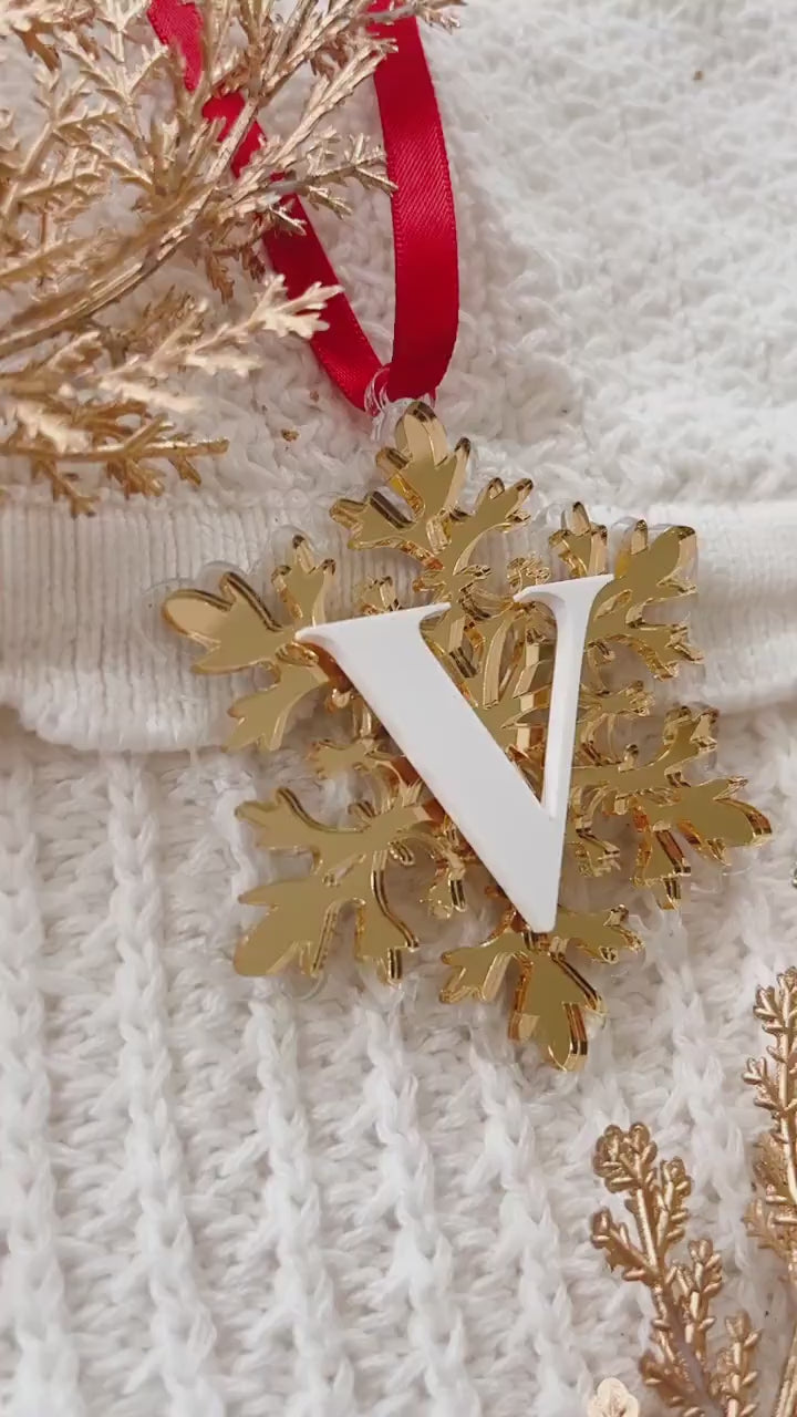Triple Layered Letter Snowflake Custom Ornament
