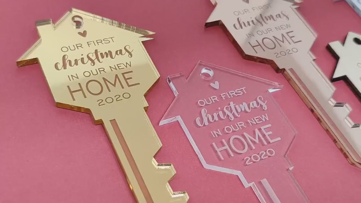 Custom First Home Key Christmas Ornament